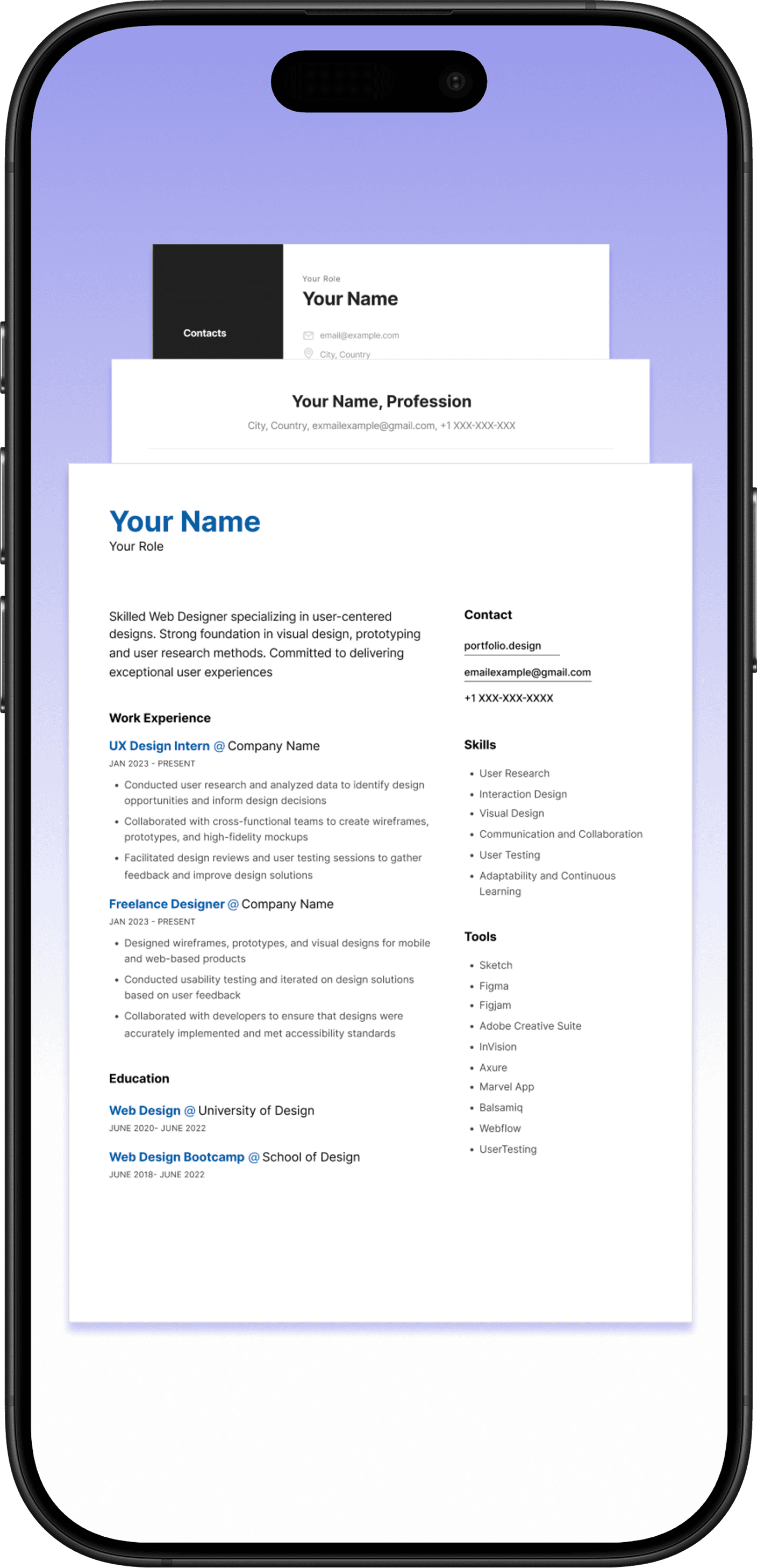 Iphone with nested website